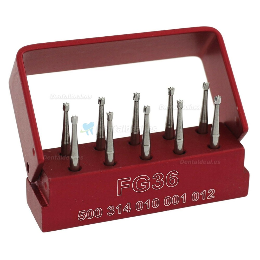 10 Piezas SBT Fresas de carburo dental 1,6 mm Empuñadura de fricción de cono invertido Medio Oeste FG 35 36 37